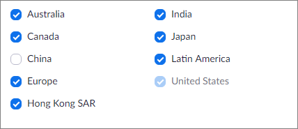 開催するミーティングやウェビナーのデータセンターリージョンをカスタマイズできますか Zoom Support